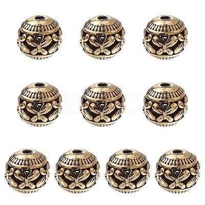 Tibetan Style Hollow Alloy Beads TIBEB-YW0001-12G-1