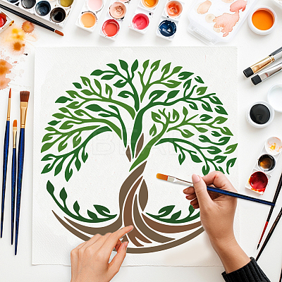 1Pc PET Hollow Out Drawing Painting Stencils DIY-MA0006-46A-01-1