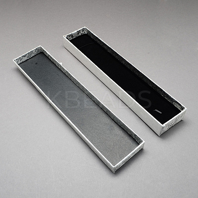 Rectangle Bowknot Cardboard Necklace Boxes CBOX-S011-02-1