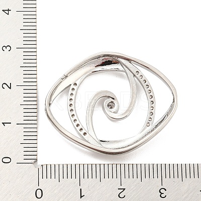 Brass Pave Clear Cubic Zirconia Cabochons KK-P243-06P-1