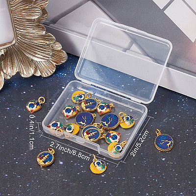 20Pcs 4 Style Alloy Enamel Pendants ENAM-SC0003-18-1