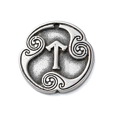 Rune Letters Alloy Pendants PALLOY-S193-01AS-17-1