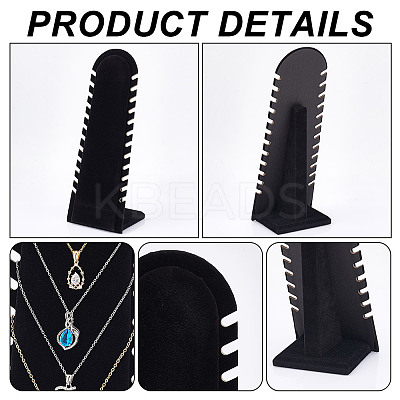Wood Covered with Velvet Slant Back Necklace Display Stands LS-EDIS-WH0016-059-1