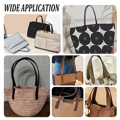 3 Pairs 3 Colors Cowhide Leather Sew On Bag Handles FIND-PH0010-62-1