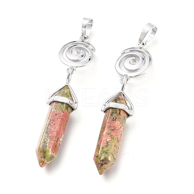 Natural Unakite Pointed Big Pendants G-D0021-01P-01-1