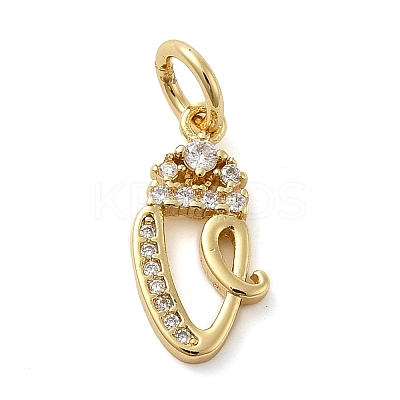 Brass Micro Pave Cubic Zirconia Pendants KK-M273-01G-V-1