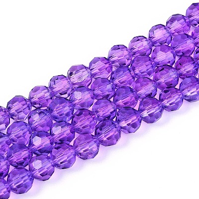 Baking Paint Transparent Glass Beads Strands LS-DGLA-A035-T6mm-A11-1