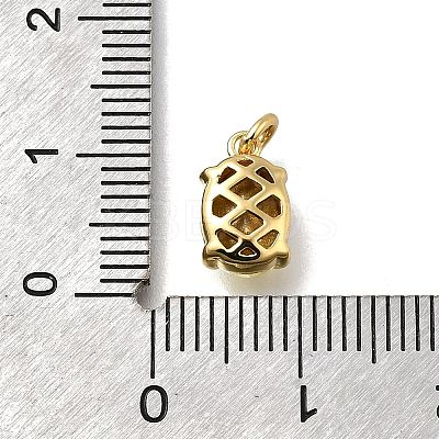 Oval Brass with Glass Charms KK-G525-08G-1