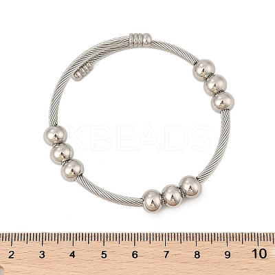 304 Stainless Steel Cuff Bangles for Women BJEW-Z087-11P-1