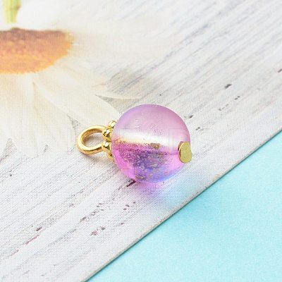 Frosted Spray Painted Foil Glass Beads PALLOY-JF00808-1