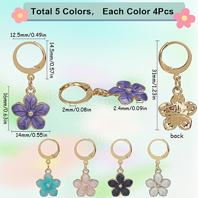 Flower Alloy Enamel Pendant Decorations HJEW-SC00039-1