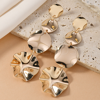 Exaggerated Circular Metal Wind Long Dangle Stud Earrings UG2998-2-1