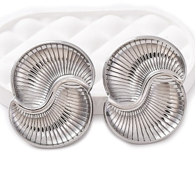 304 Stainless Steel Vortex Spiral Stud Earrings EJEW-C148-01P-1