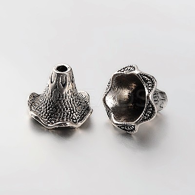6-Petal Tibetan Style Alloy Bead Caps PALLOY-N0113-05-1