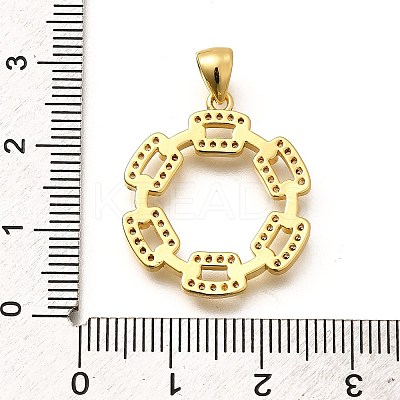 Rack Plating Brass Micro Pave Cubic Zirconia Pendants KK-L226-016G-1