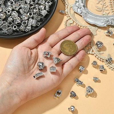 150Pcs 15 Styles Tibetan Style Alloy Spacer Beads TIBE-YW0001-59-1