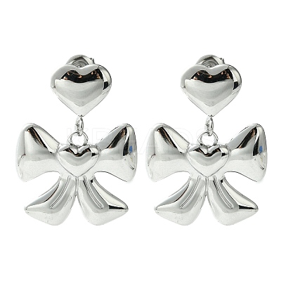 Tarnish Resistant 304 Stainless Steel Dangle Stud Earrings EJEW-Z038-09P-1