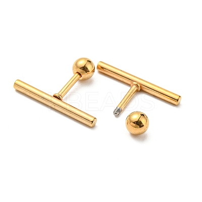 Ion Plating(IP) 304 Stainless Steel Stud Earrings EJEW-Z034-04E-G-1