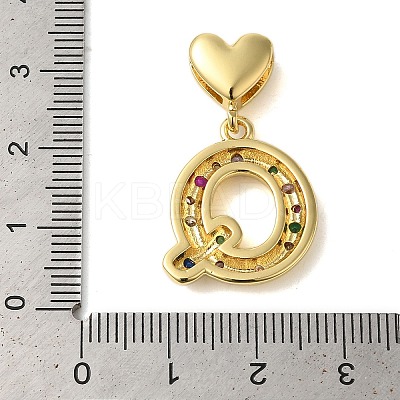 Rack Plating Brass Micro Pave Clear Cubic Zirconia Perdants KK-C067-12G-Q-1