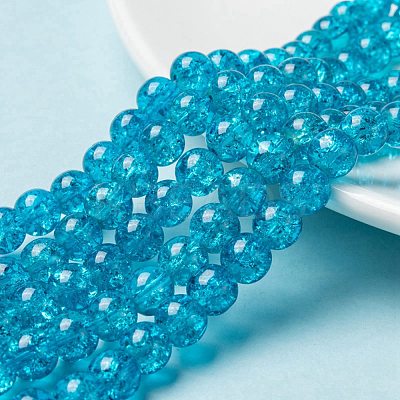 Crackle Glass Beads Strands CCG-Q001-8mm-06-1