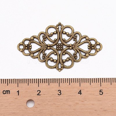 Tibetan Style Alloy Rhombus Filigree Joiners Links LS-X-TIBE-5377-AB-FF-1