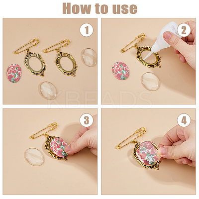 4Pcs Iron Brooch JEWB-FH00032-1