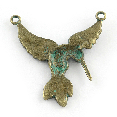 Hummingbird Charm Zinc Alloy Pendants X-PALLOY-R065-115-FF-1