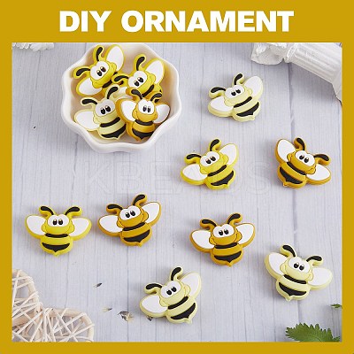 12Pcs 3 Colors Bees Silicone Focal Beads JX658A-1