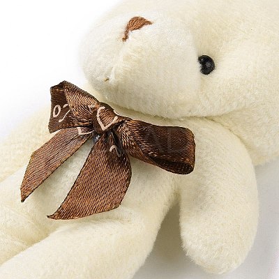 PP Cotton Mini Animal Plush Toys Bear Pendant Decoration HJEW-C002-03C-1