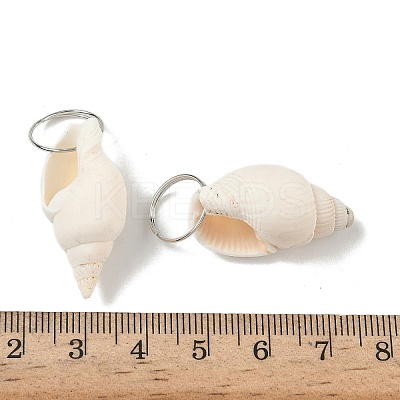 Natural Spiral Shell Pendants SHEL-K006-68B-1