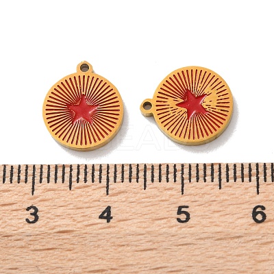 Ion Plating(IP) 304 Stainless Steel Enamel Charms STAS-M102-23G-02-1