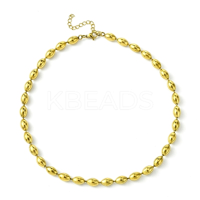 Ion Plating(IP) 304 Stainless Steel Bead Necklaces NJEW-C053-03G-1