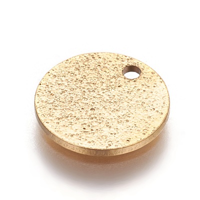 Ion Plating(IP) 304 Stainless Steel Textured Pendants STAS-I098-01-10mm-G-1