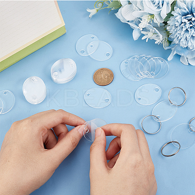 DIY Blank Oval Charm Keychain Making Kit DIY-BC0012-42-1