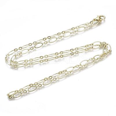 Brass Cable Chains Necklace Making MAK-S072-16B-14KC-1