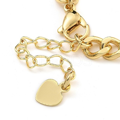 Brass Micro Pave Cubic Zirconia Link & Charm Bracelets BJEW-K261-09G-05-1