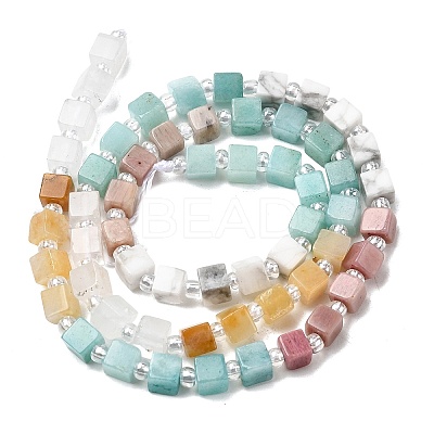 Natural Dyed White Jade & Quartz Crystal & Howlite & Yellow Aventurine & Rhodonite Beads Strands G-H333-03D-1