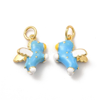 Rack Plating Brass Enamel Pendants KK-A177-20G-02-1