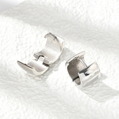 304 Stainless Steel Polishing effect Hoop Earrings EJEW-M001-29B-P-1