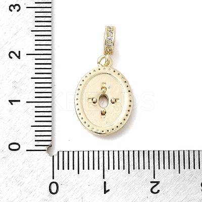 Brass Pave Clear Cubic Zirconia European Dangle Charms KK-H529-22G-1