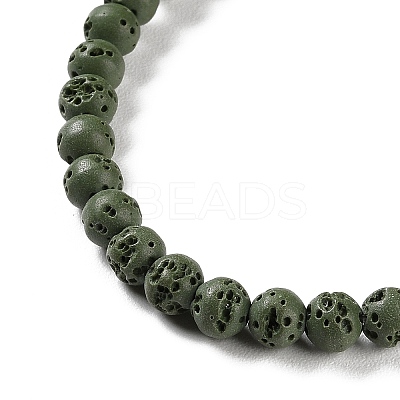 Synthetic Lava Rock Dyed Beads Strands G-H311-08A-03-1