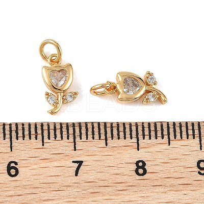 SHEGRACE Brass Micro Pave Clear Cubic Zirconia Charms XGRQ4N675-706G-1