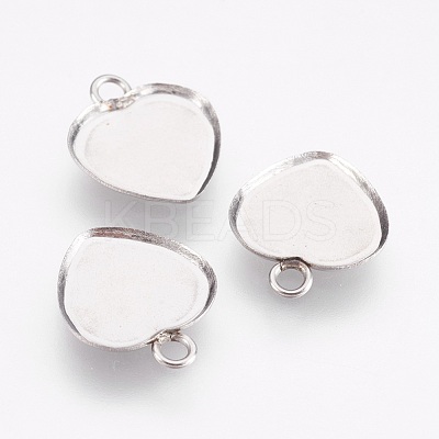 Tarnish Resistant 304 Stainless Steel Pendant Cabochon Settings STAS-I097-055-04P-1