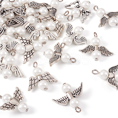 20Pcs 20 Style Glass Pearl Pendants PALLOY-TAC0142-1