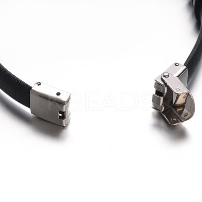 Jewelry Black Color PU Leather Cord Bracelets BJEW-G467-16-1
