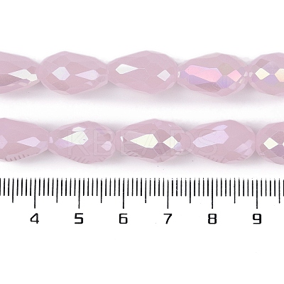 Opaque Solid Color Electroplate Glass Beads Strands EGLA-N013-J10mm-B01-1