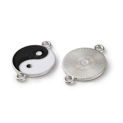 Alloy Black & White Enamel Yin-yang Connector Charms PALLOY-V009-10P-1