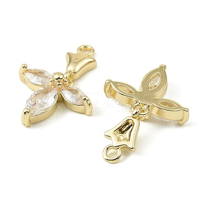 Brass Micro Pave Cubic Zirconia Pendants KK-C107-18B-G-1