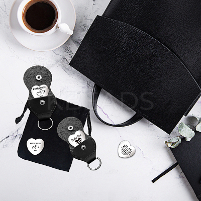 1 Set Friendship Theme Heart Double-Sided Engraved Stainless Steel Commemorative Decision Maker Coin AJEW-GL0001-60-002-1