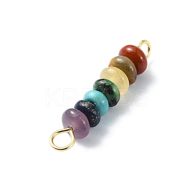 7 Chakra Gemstone Beaded Connector Charms PALLOY-JF02531-02-1